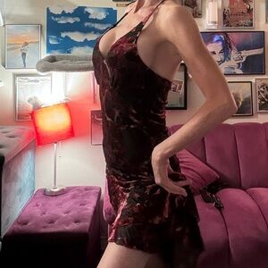 CLOSING MY CLOSET SALE!! Floral Velvet Halter Dress